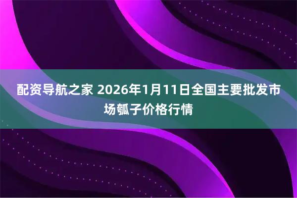 配资导航之家 2026年1月11日全国主要批发市场瓠子价格行情